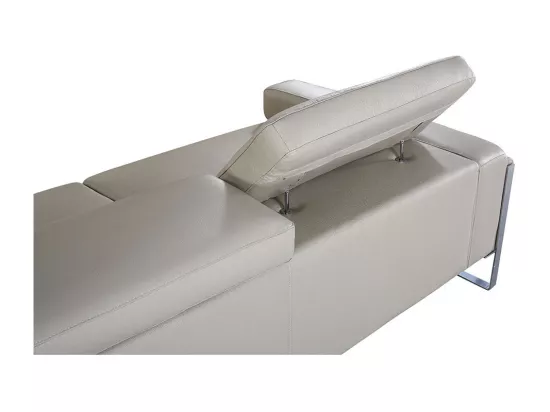 Canapé 2 places Cuir ALIYAH Beige - Angle Droit
