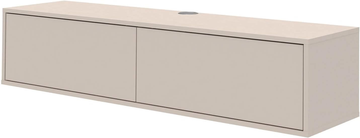 mokebo TV Lowboard hängend, Kaschmir (160x36 cm) 'Das Schwebende' aus Holz, Made in Germany, TV Board zur Wandmontage, moderner Fernsehtisch ohne Füße, TV Schrank schwebend oder Hängeboard Grau Beige