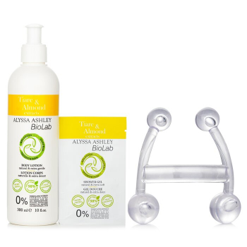 Alyssa Ashley Biolab Tiare & Almond Body Lotion   Shower Gel   Massager 3pcs