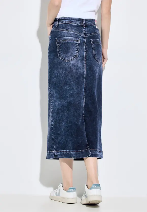 Maxi Jeansrock - mid blue wash