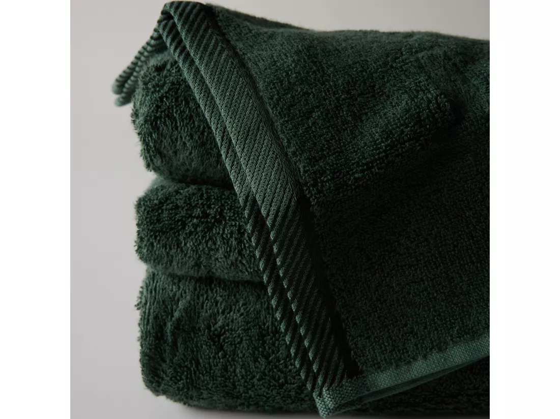 Set de Serviettes de Luxe Bambou Vert Foncé 30x30