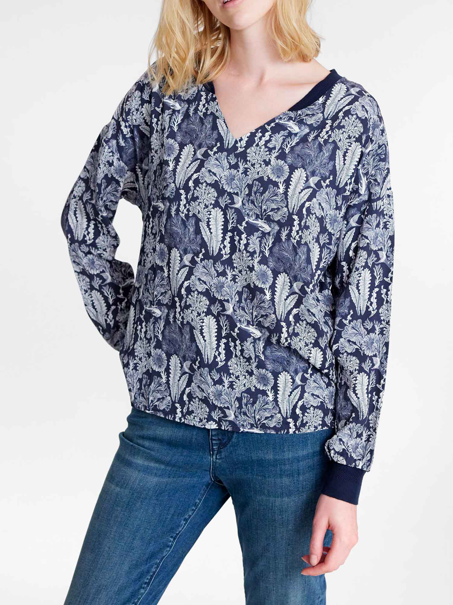 Blouse Femme A Motif Nautique Marine
