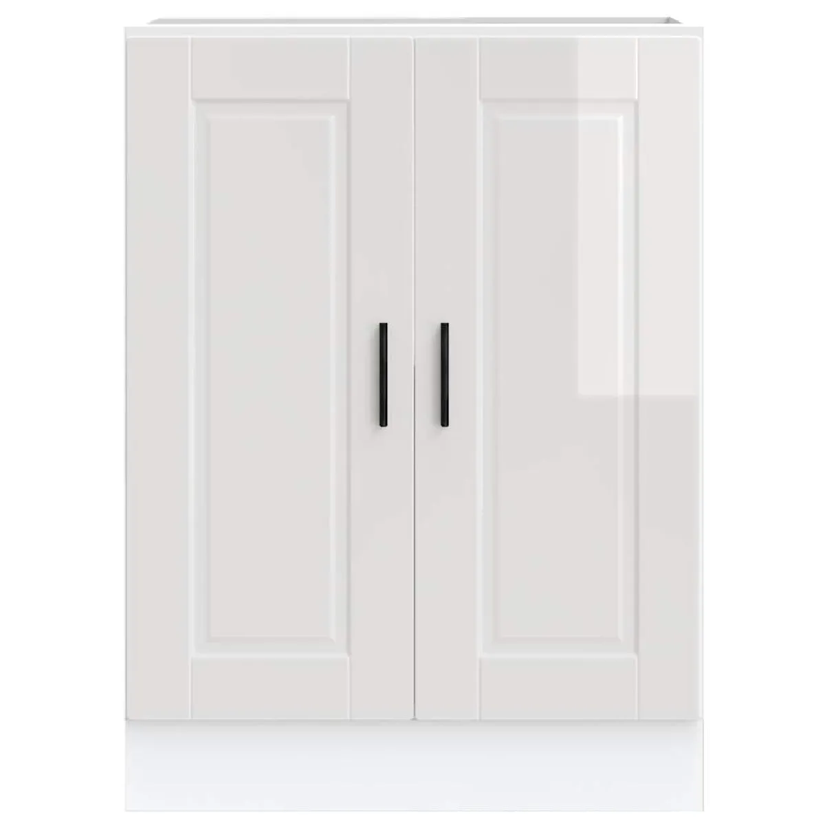 vidaXL Armoire de Cuisine Porto - Blanc Brillant