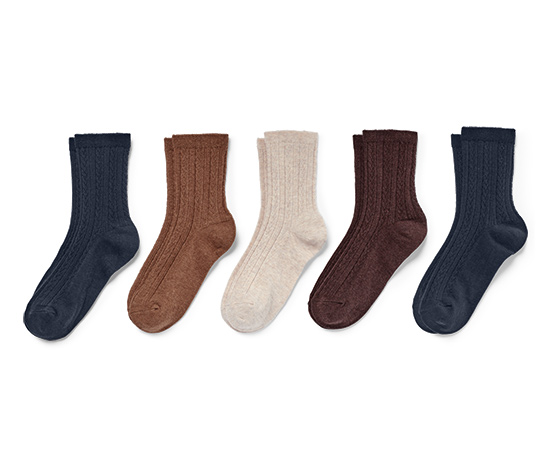 5 Paar Socken mit Zopfmuster