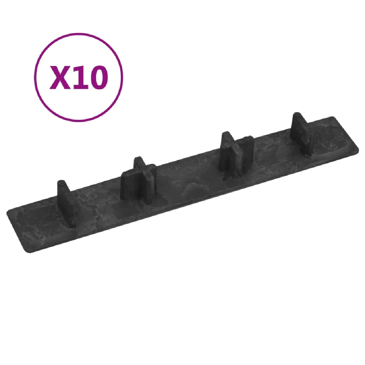 vidaXL Embouts terrasse 10 pcs noir