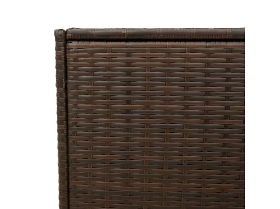 Prolenta Premium - Boîte de rangement de jardin et roues marron 283L poly rotin