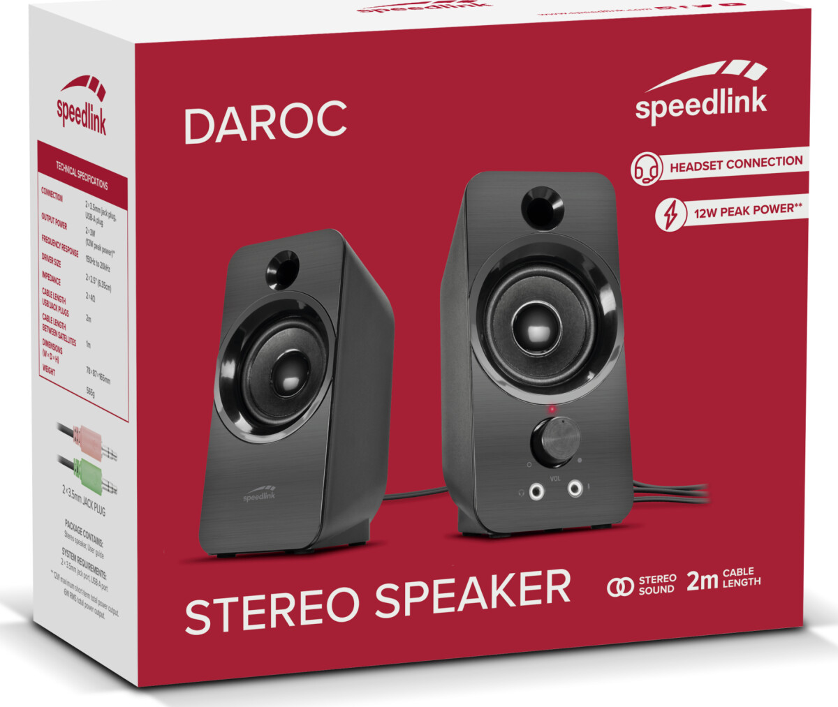 Speedlink - Daroc Stereo Højtaler Sæt - 12W