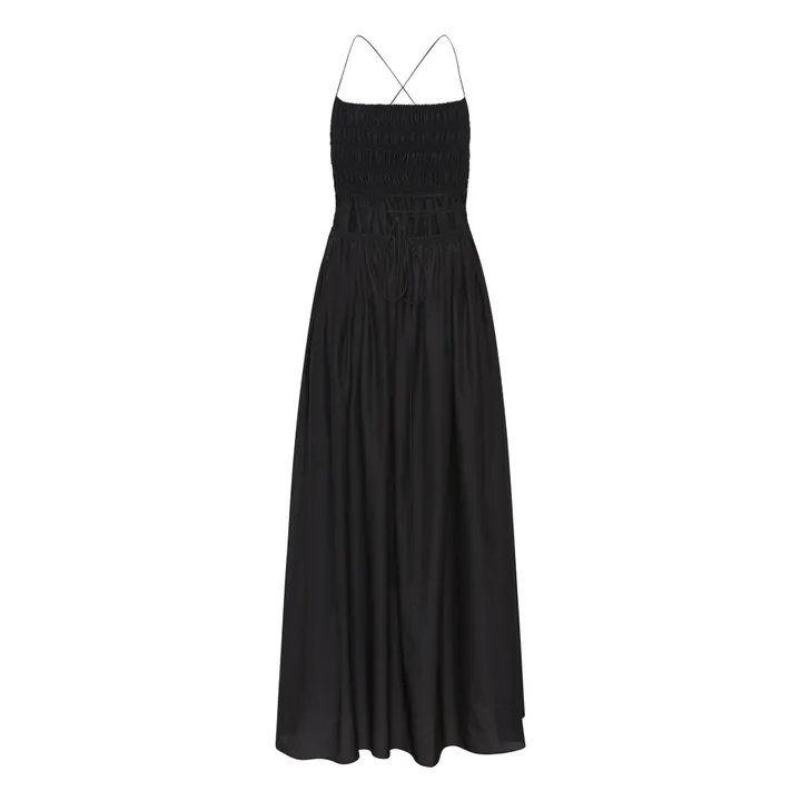 Matteau Robe Shirred Lace Up | Noir