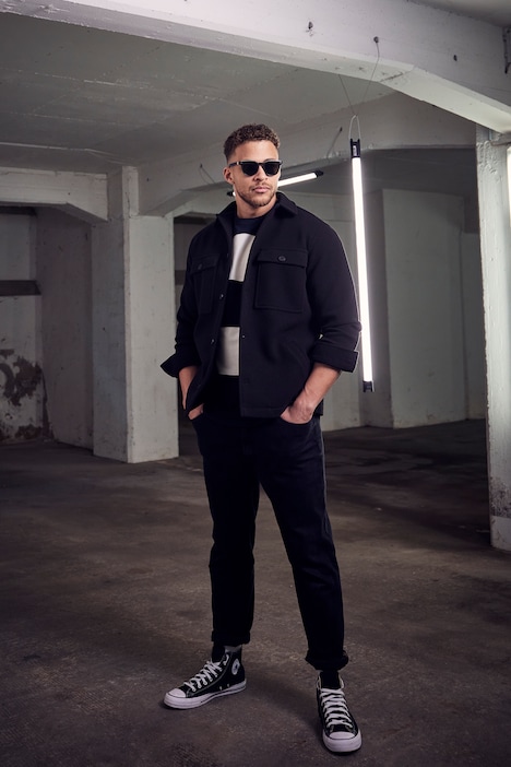STHUGE Wolloptik-Jacke, Overshirt, Langarm, viele Taschen, bis 8 XL