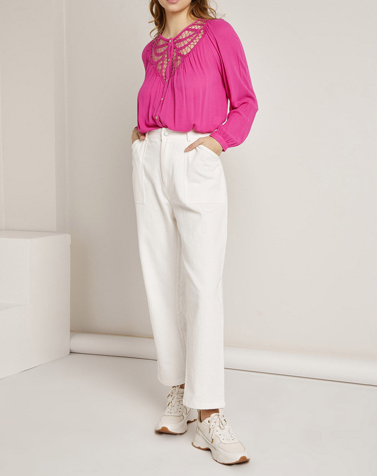 See u Soon Chemise Londres ajourée fushia