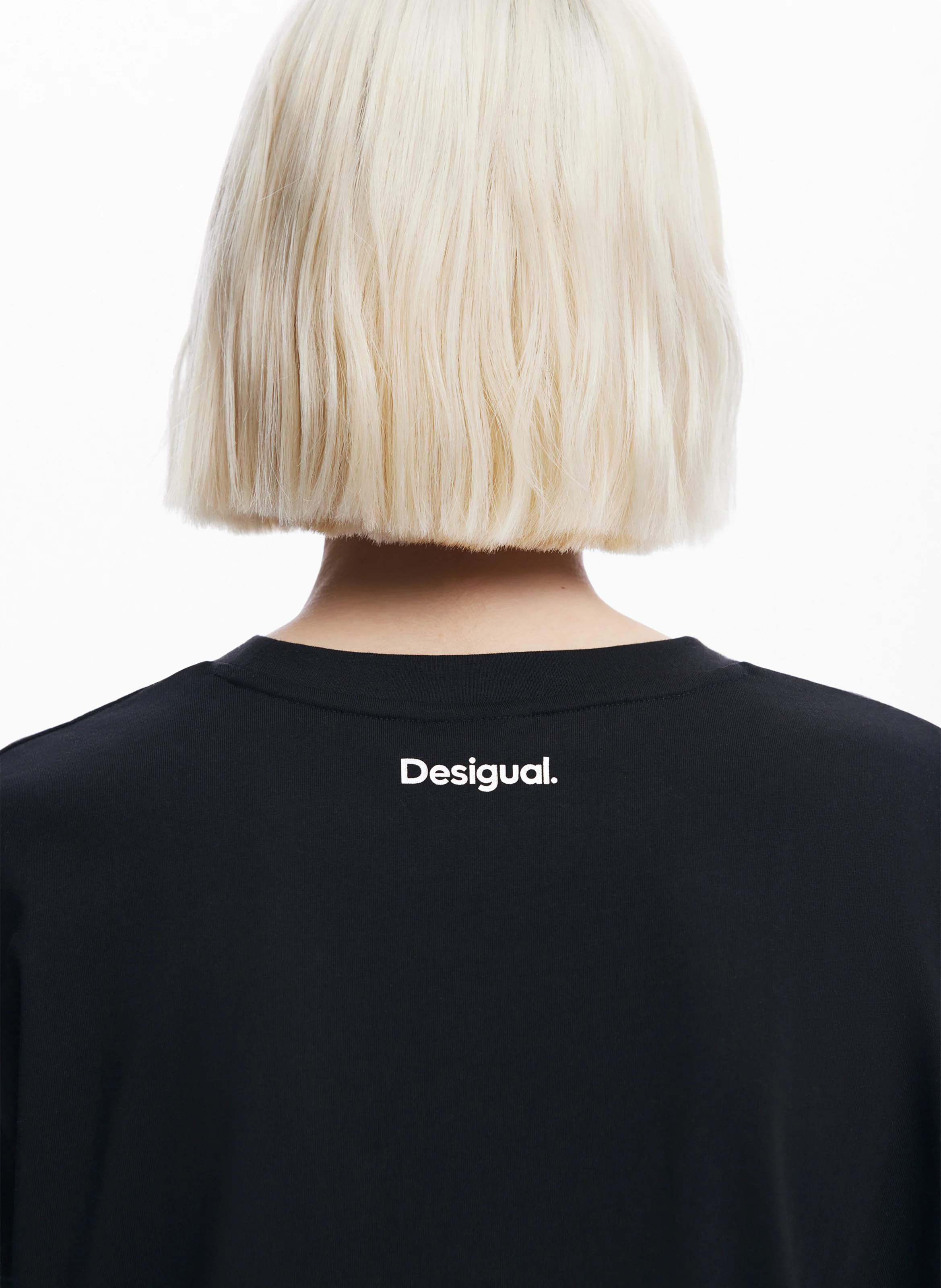 Tee-shirt col rond en coton | Noir
