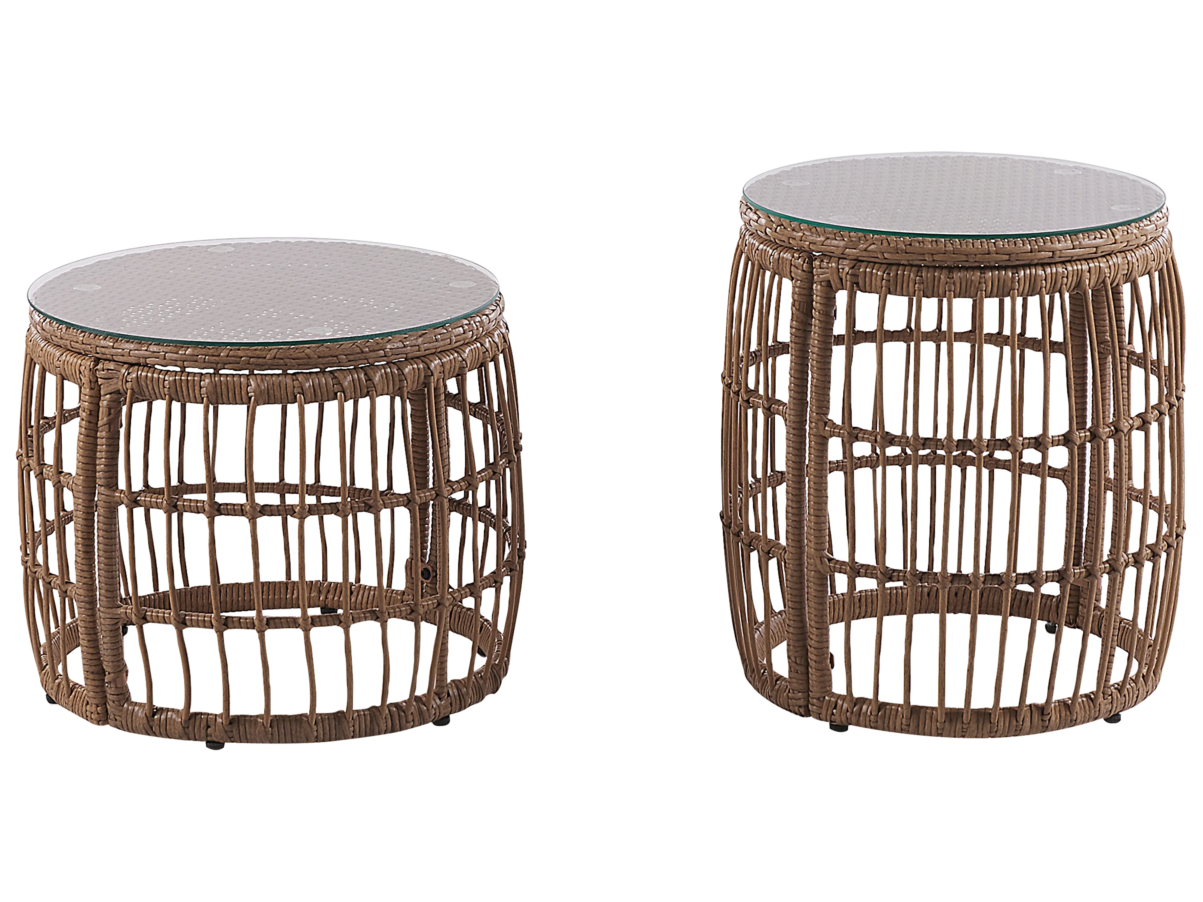Loungeset met tafel 4-zits RAVELLO PE rotan Natuurlijk