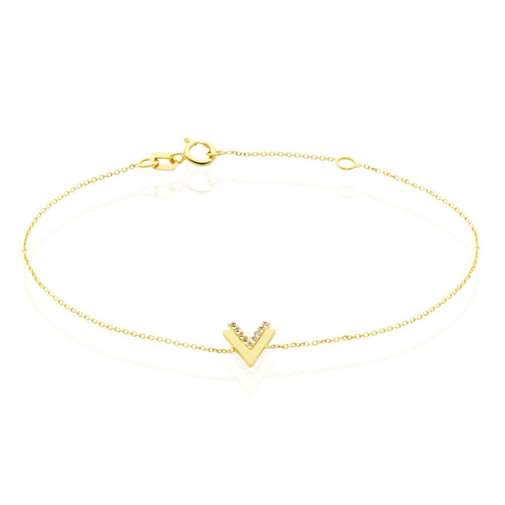 Bracelet Dao Or Jaune Oxyde De Zirconium