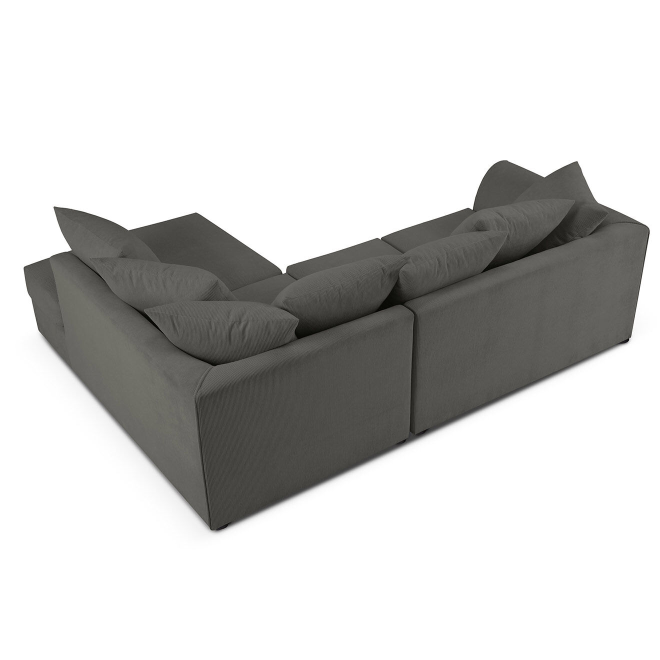 Mazzini Sofas Canapé d'angle droit Quince 4 Places gris foncé - 221x171x80 cm