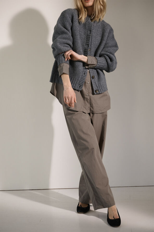 Moshi Moshi Mind gaia shirt poplin Dark taupe