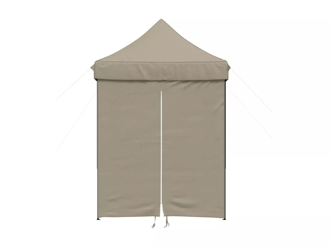 Tente de réception pliable escamotable 4 parois latérales taupe