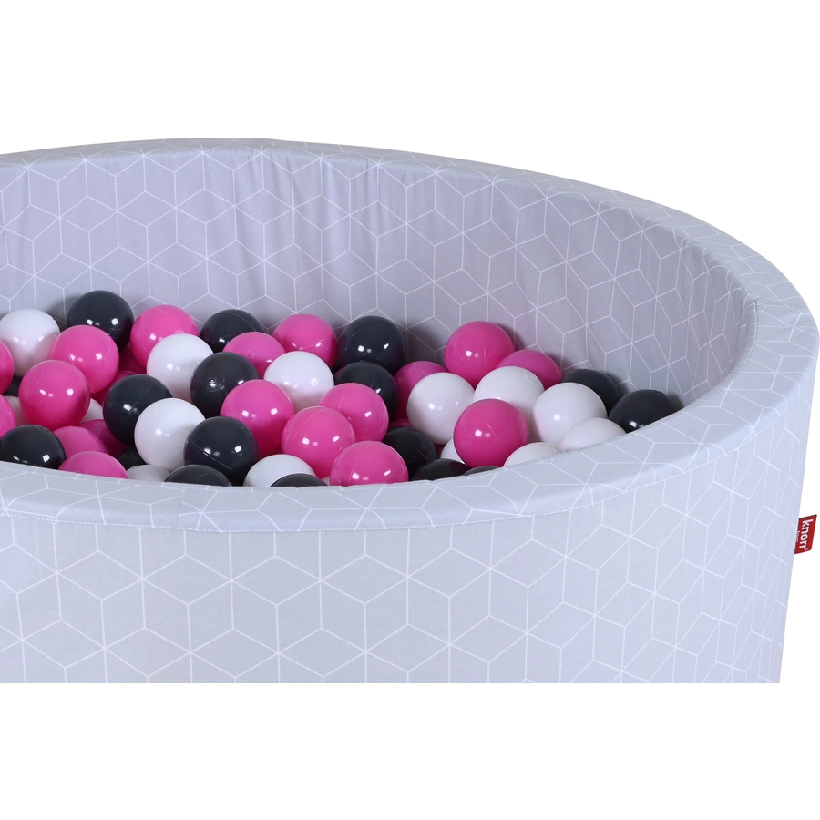 knorr toys® Bällebad soft - Geo cube grey - 300 balls cremegreyrose grau