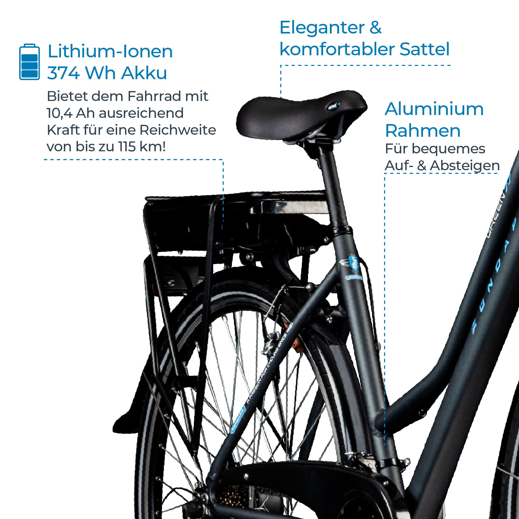 Zündapp Green 7.7 E Bike Damen Trekkingrad 28 Zoll 155 - 185 cm mit 21 Gängen