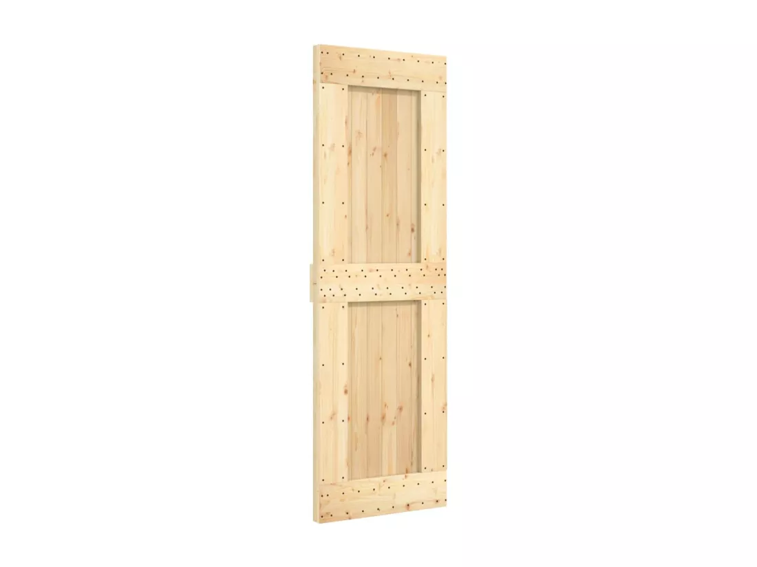 Porte coulissante et kit de quincaillerie 70x210 cm pin massif