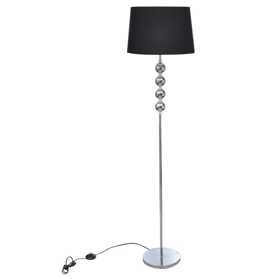 vidaXL - Vloerlamp - Zwart - Chrome