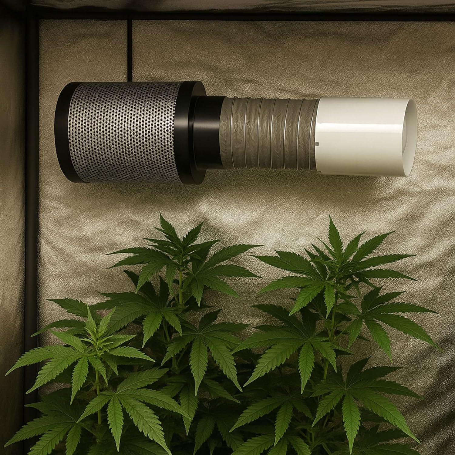 Weedness Grow Abluft Aktivkohlefilter Set 145-187 m³ Belüftungsset - Indoor Anbau Lüftungsset Rohrventilator Grow-Box Belüftungssystem Belüftungsanlage
