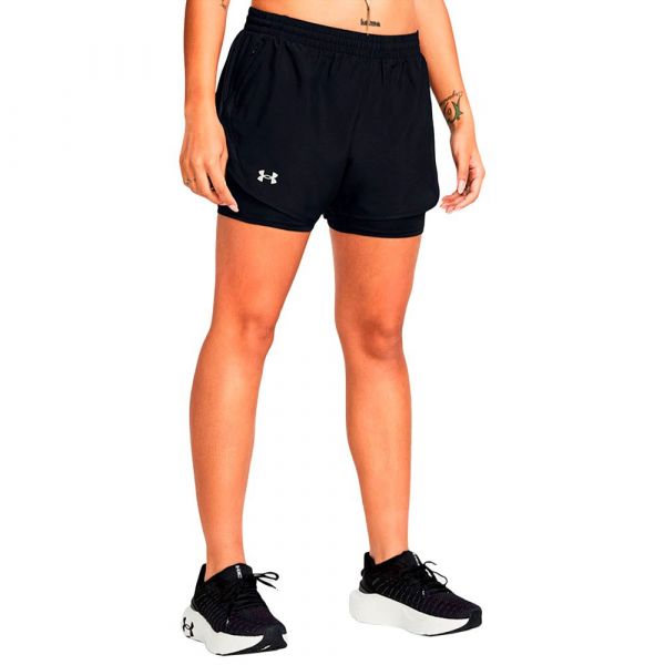 Under Armour Calções Fly-by 2-in-1 1382440-001 XL Preto