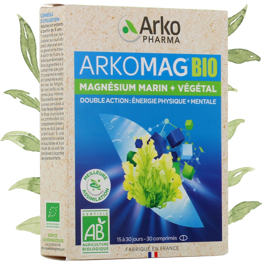 Arkomag Bio : magnésium marin et végétal - Energie physique, mentale