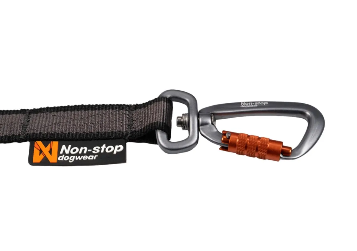 Non-stop Dogwear Touring Bungee Leash 2.8m/13mm, Screw-Lock Grey