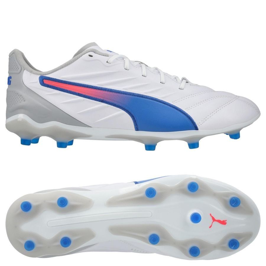 PUMA King Pro FG/AG Formula - Blanc/Bleu/Flat Light Gray