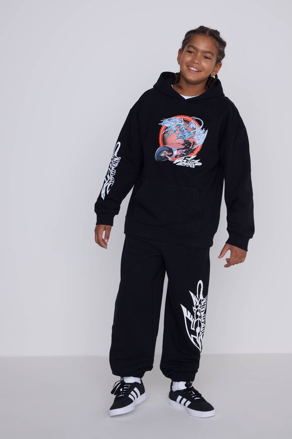 Coolcat hoodie Yu-Gi-Oh license met printopdruk zwart