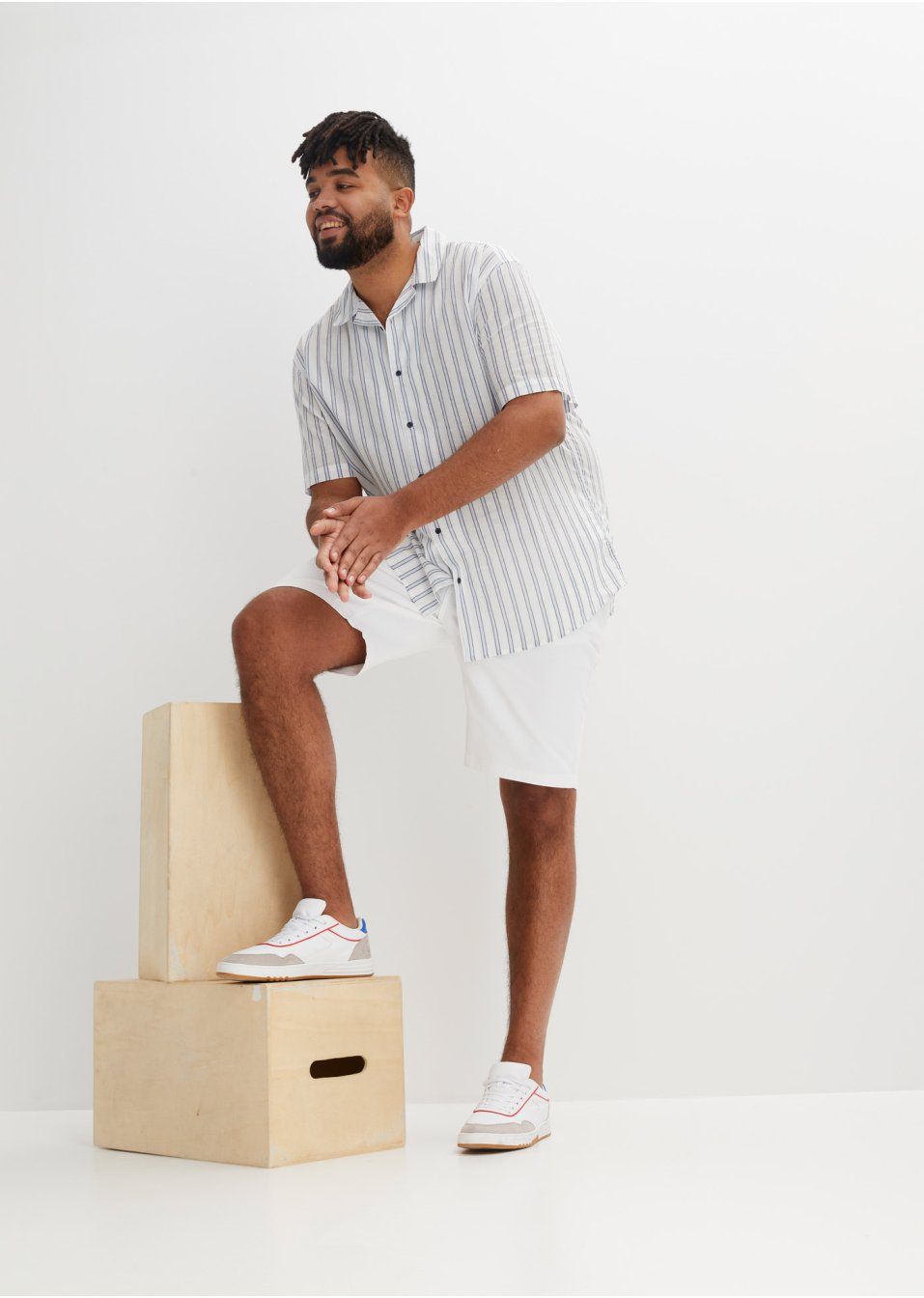 Bermuda en coton extensible, Classic Fit