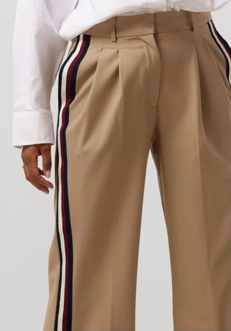 TOMMY HILFIGER beige tommy hilfiger wijde broek wide leg pleated pant