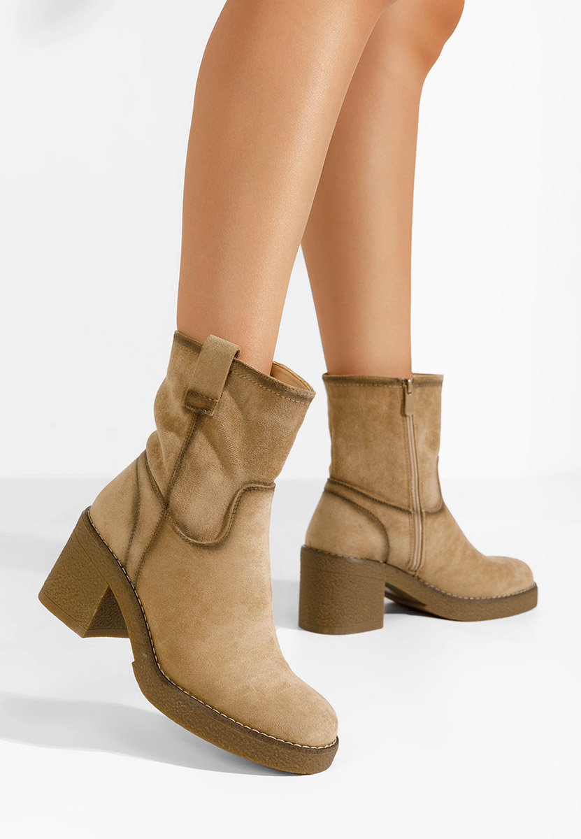 Bottines à talon beige Kandy
