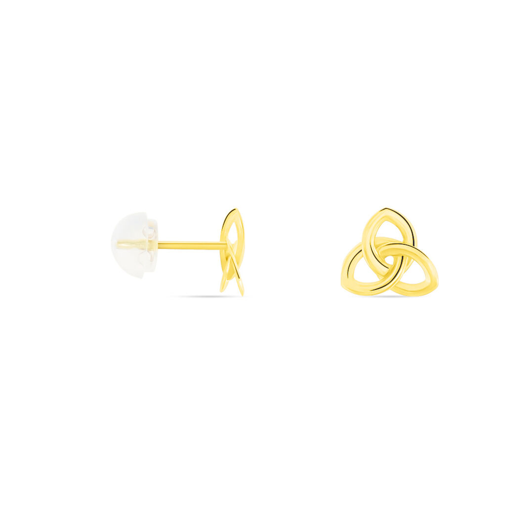 Boucles D'oreilles Puces Philine Fleur Or Jaune