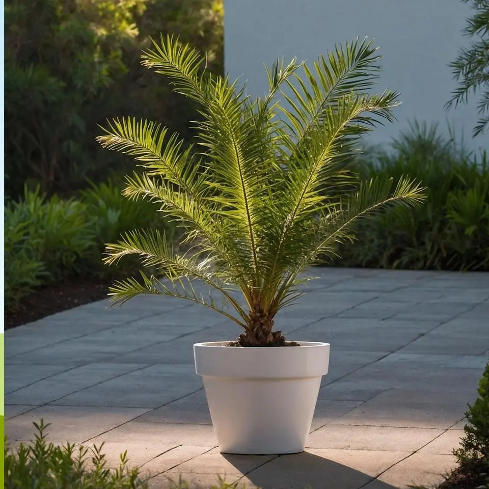 Canarische Dadelpalm - Set van 2 - Phoenix canariensis - Hoogte 80-100cm - ⌀19cm