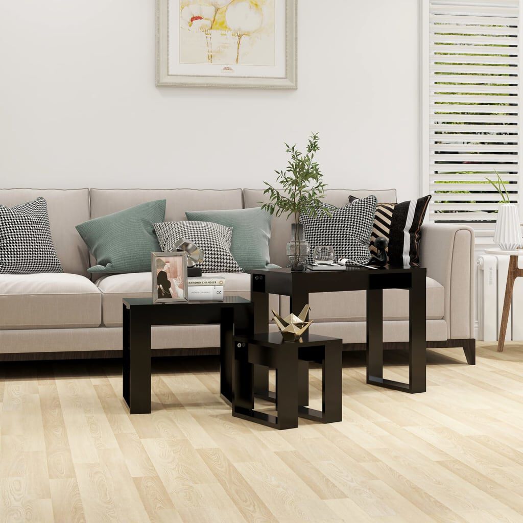 vidaXL 3-delige bijzettafels, houtmateriaal