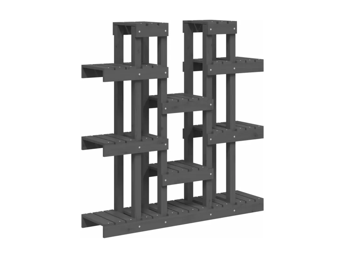Support à plantes Gris 104,5x25x109,5 cm Bois massif de pin