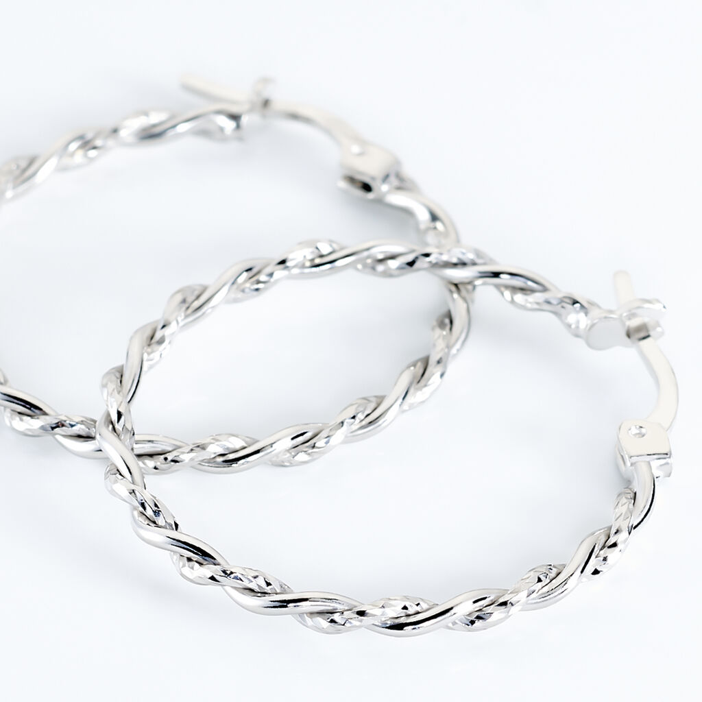 Créoles Argent Blanc Abie
