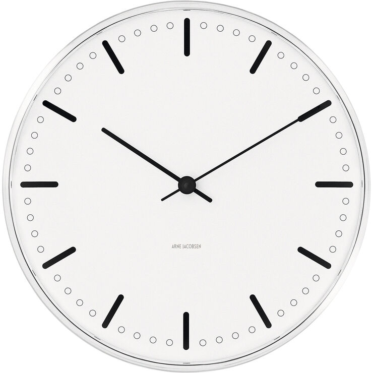 Arne Jacobsen Clocks AJ city hall væg-ur 29 cm. Hvid