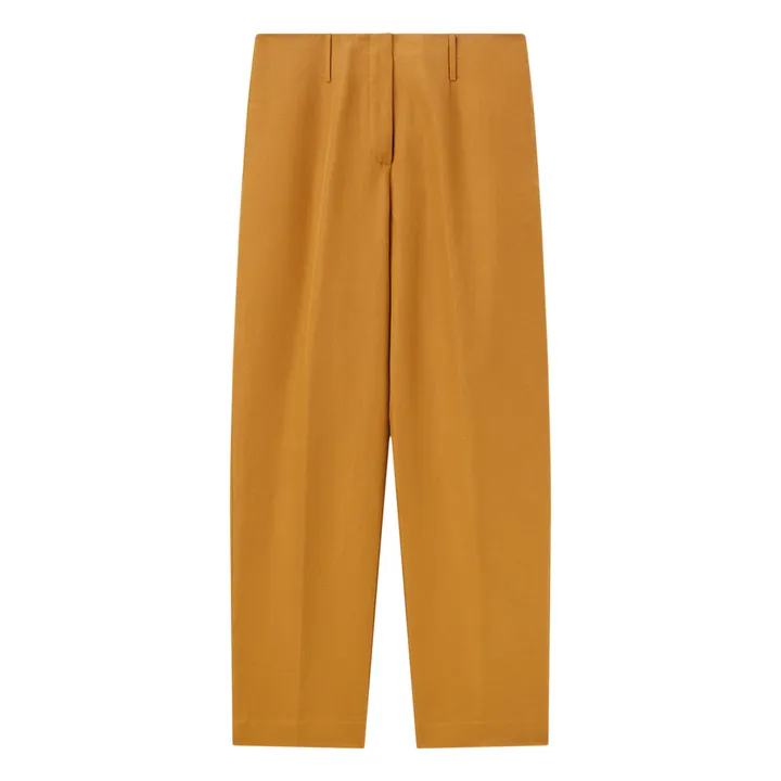 Pomandère Pantalon Droit Coton et Lin | Camel