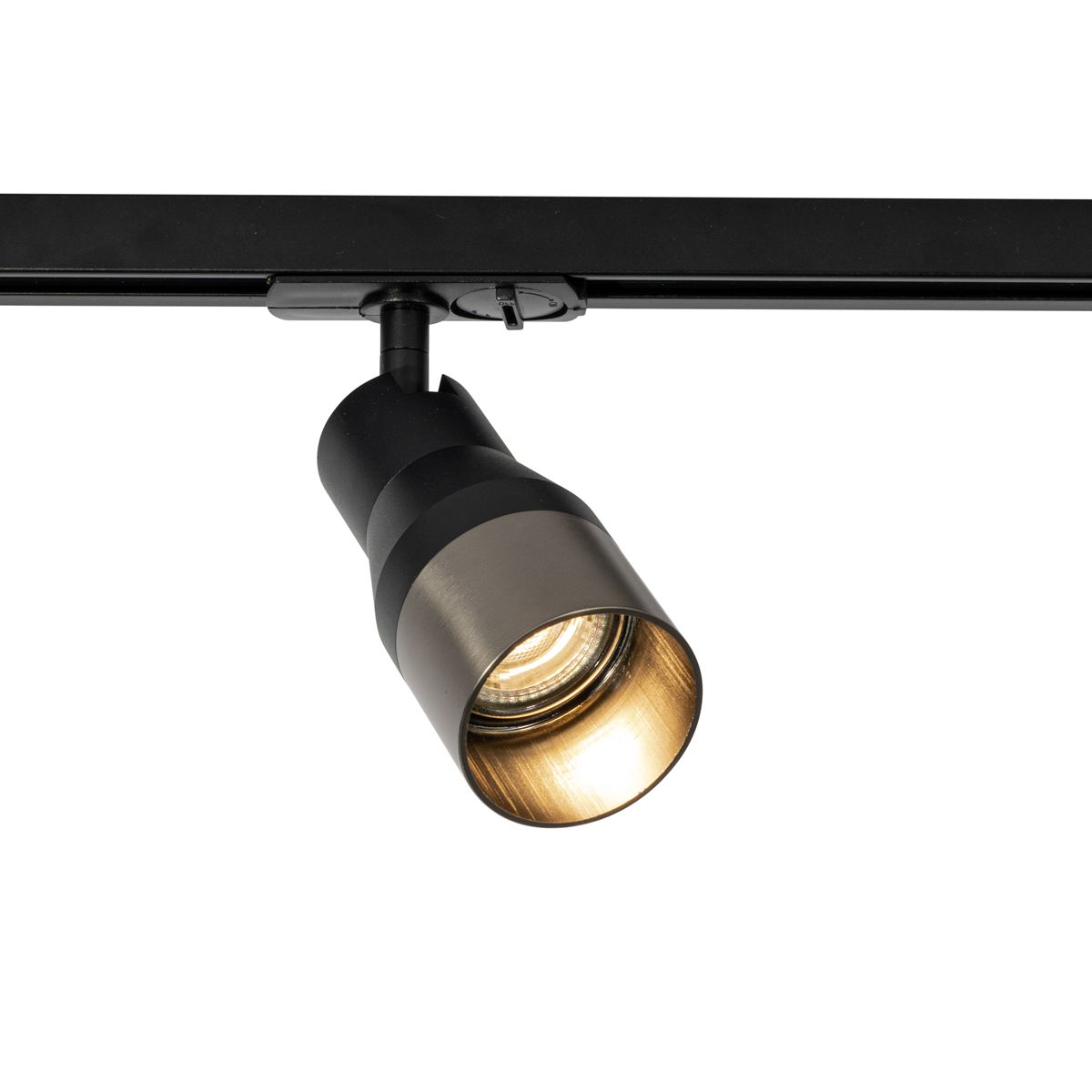 Moderne spot zwart met gunmetal voor railsysteem 1-fase GU10 50mm  - Iconic Kohua