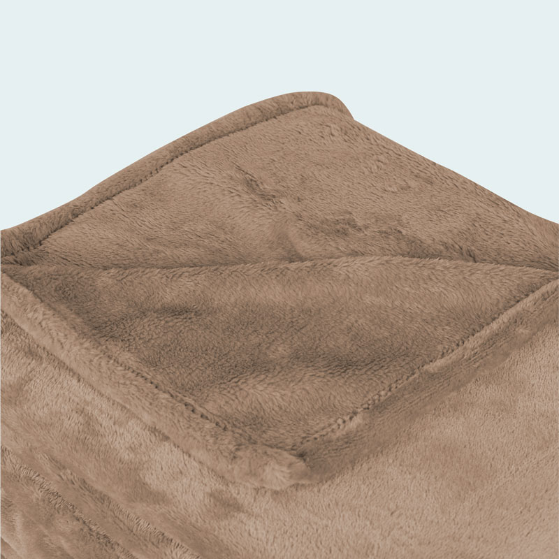 Plaid microfibre super doux 'Alaska' taupe