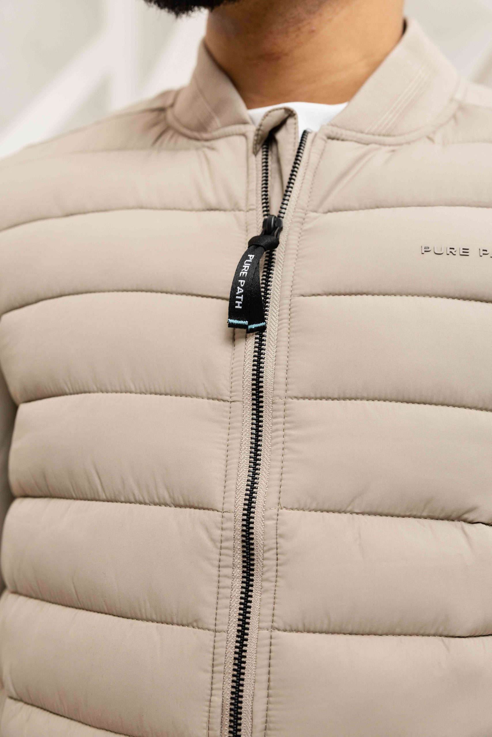 Pure Path Padded Soft Shell Jas Heren Beige