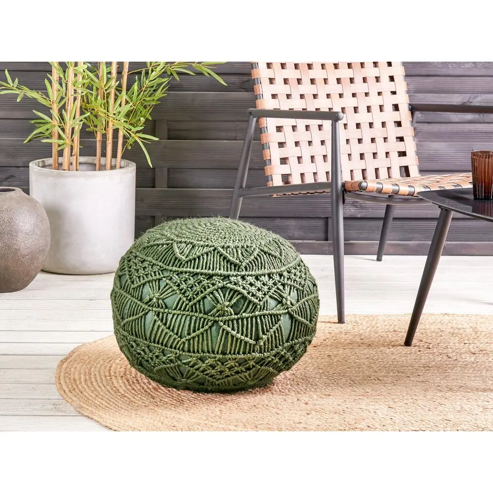 AADHI - Poef - Groen - 50 x 50 cm - Synthetisch materiaal