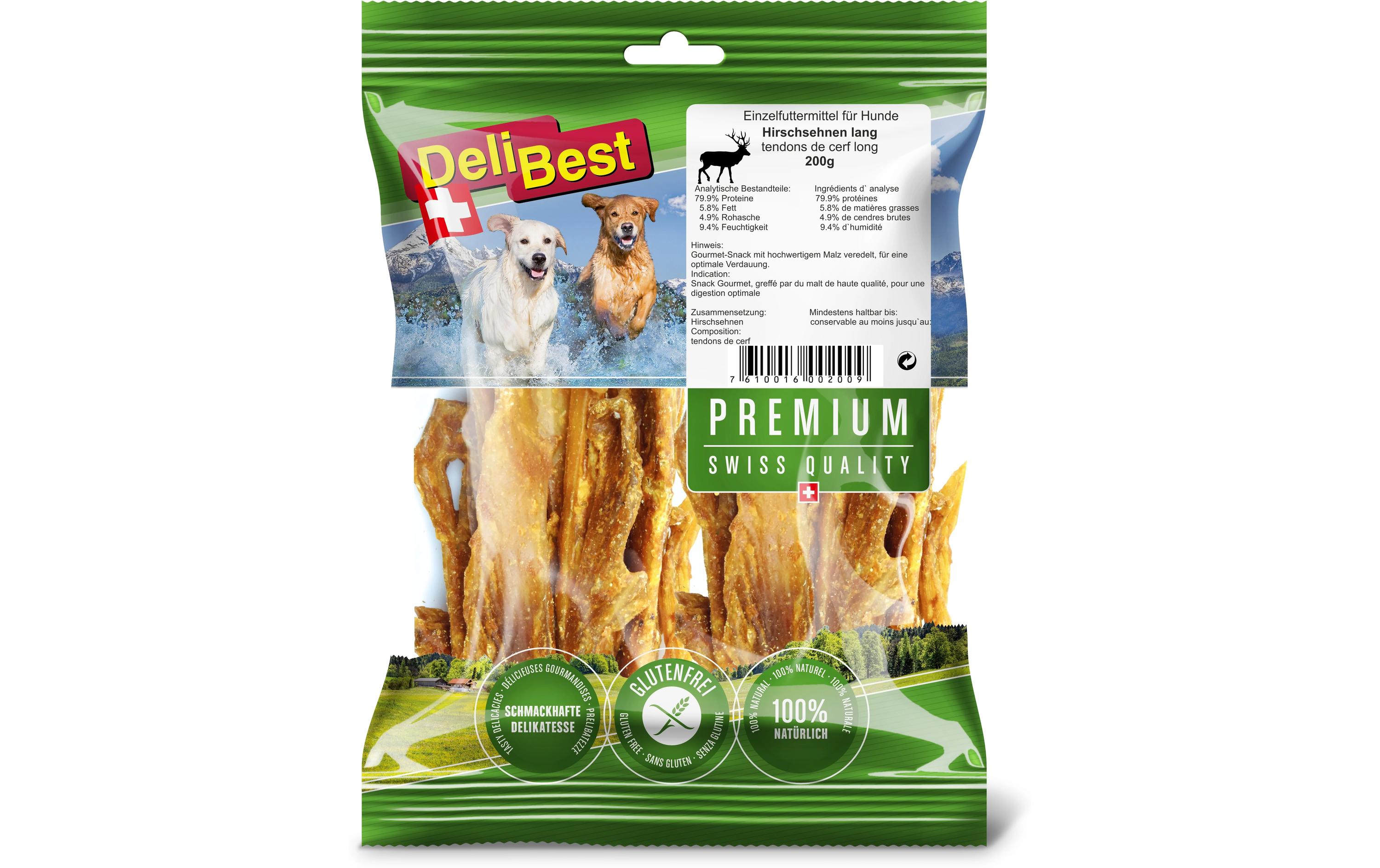 Sehnen Premium Hirsch lang, 200 gKauspass für Hunde