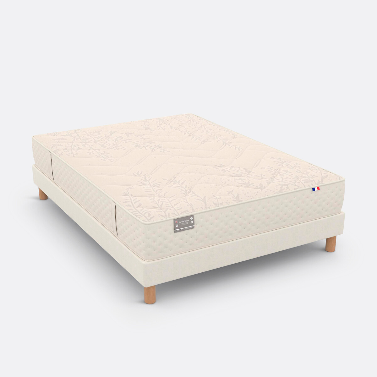 LA REDOUTE INTERIEURS<br>Box spring estofado com 18 ripas flexíveis - 3 zonas