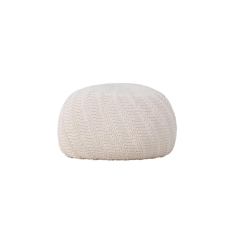 Poef Off White Stof - 45x45x30cm - Ted