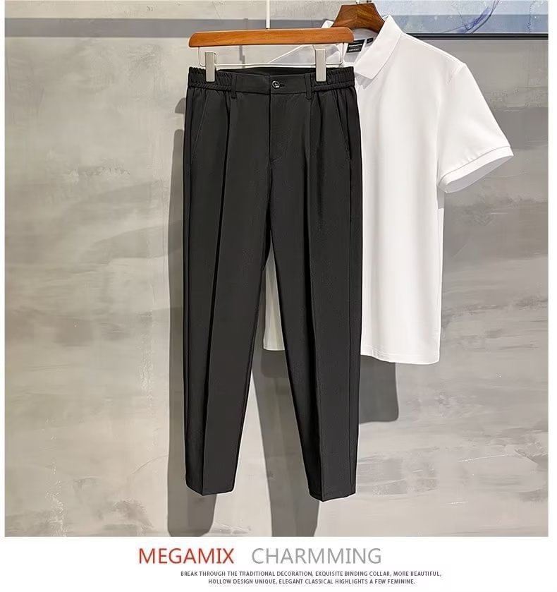 Maxelane - Effen rechte broek met elastische taille (verschillende ontwerpen)