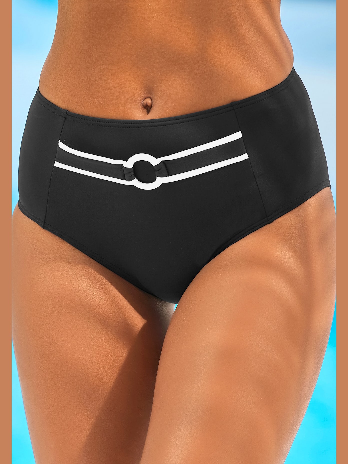 Bas de maillot de bain taille haute uni