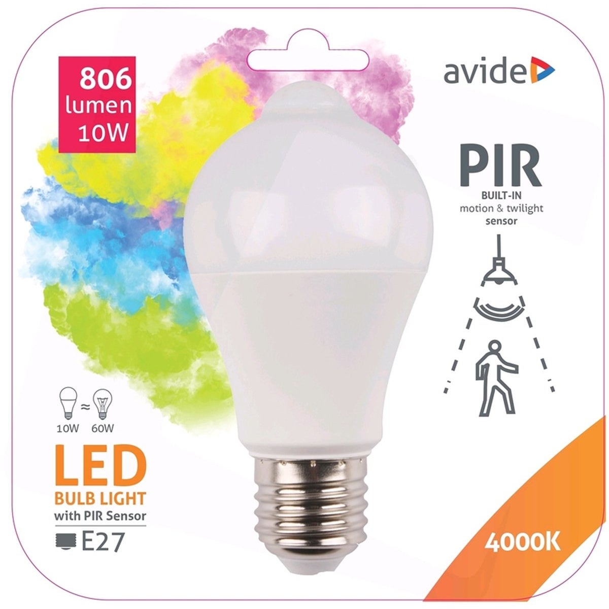 Avide Smart LED Globe A60 10W NW 4000K with PIR sensor